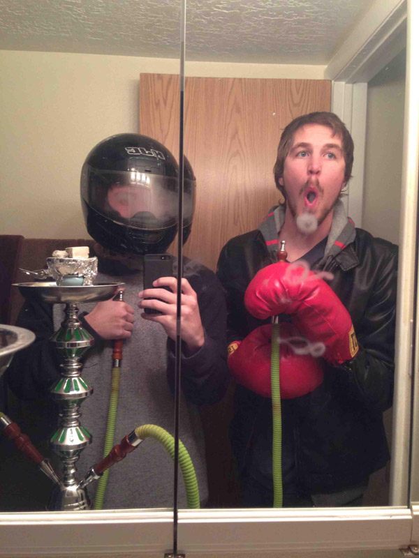 Boxing Gloves Hookah Selfie