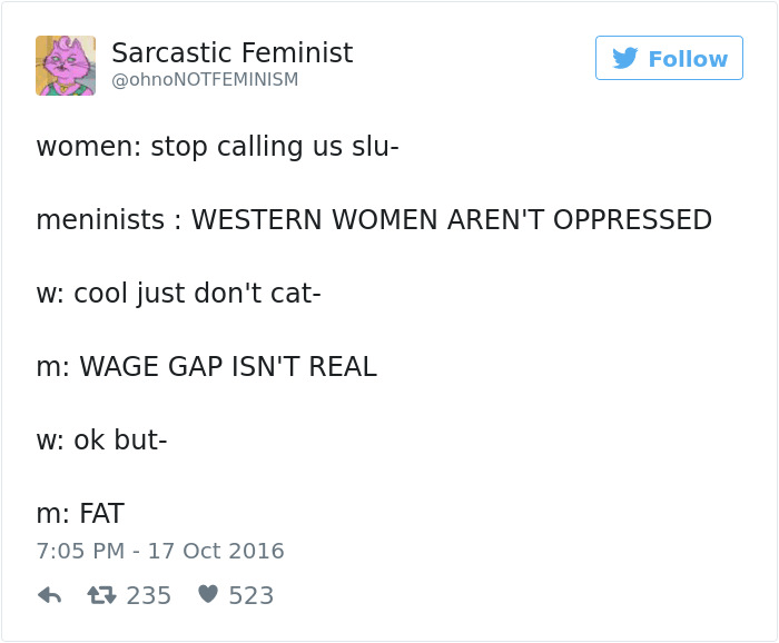 Sarcastic Feminism At Best