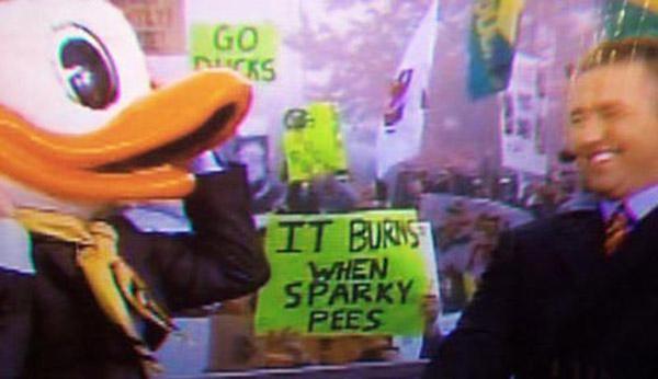 Funny Sports Signs When Sparky Pees