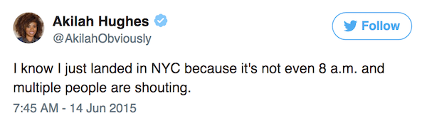 New York Tweets Shouting