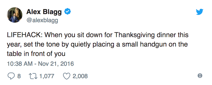 Thanksgiving Tweets Handgun