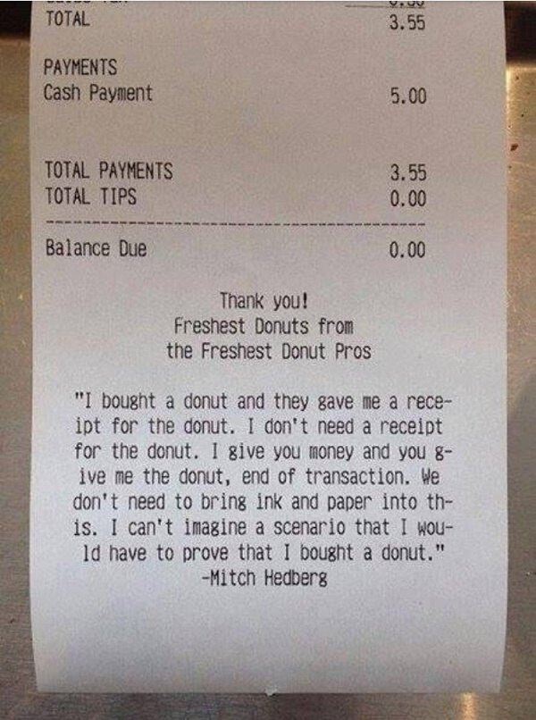 Donut Receipt