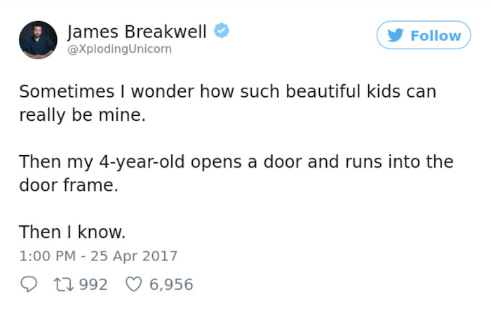 Parenting Tweets Door Frame