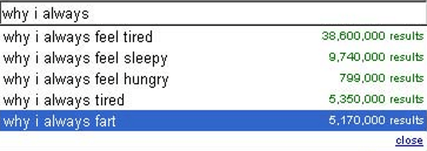 Why I Fart Google Autocompletes